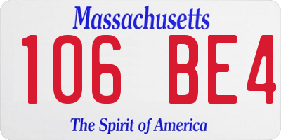 MA license plate 106BE4