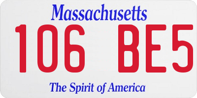 MA license plate 106BE5