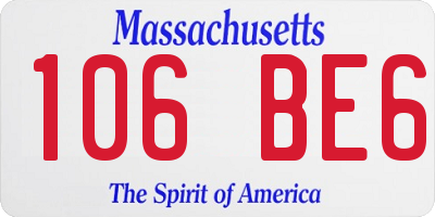 MA license plate 106BE6