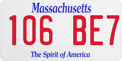 MA license plate 106BE7