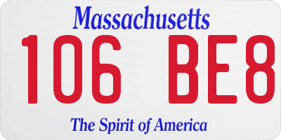 MA license plate 106BE8