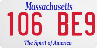 MA license plate 106BE9