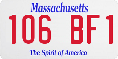 MA license plate 106BF1