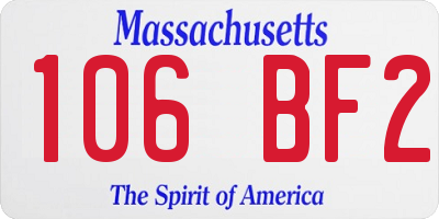 MA license plate 106BF2