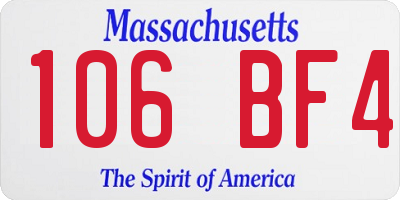 MA license plate 106BF4