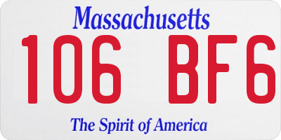 MA license plate 106BF6