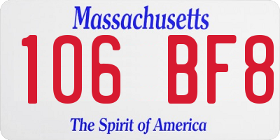 MA license plate 106BF8