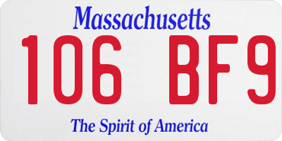 MA license plate 106BF9