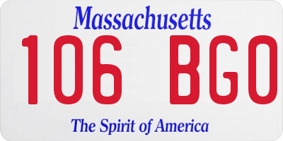 MA license plate 106BG0