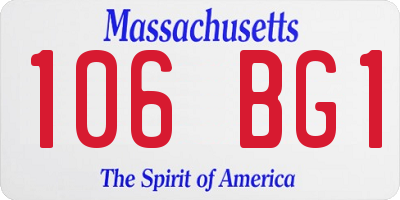 MA license plate 106BG1