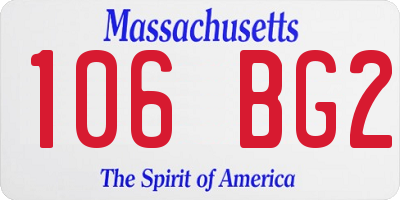 MA license plate 106BG2