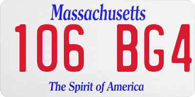 MA license plate 106BG4