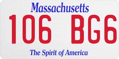 MA license plate 106BG6