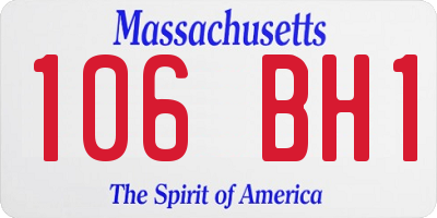 MA license plate 106BH1