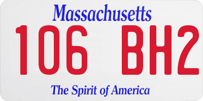 MA license plate 106BH2