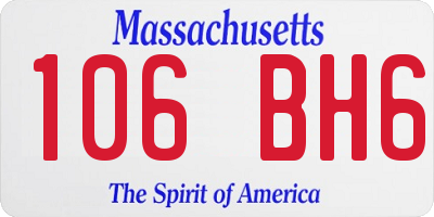 MA license plate 106BH6