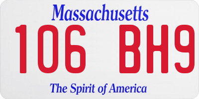 MA license plate 106BH9