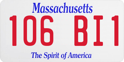 MA license plate 106BI1