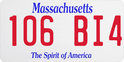 MA license plate 106BI4