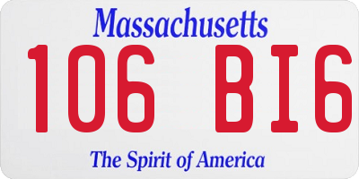 MA license plate 106BI6