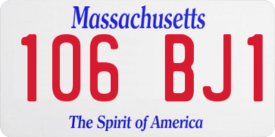 MA license plate 106BJ1
