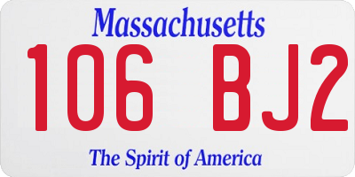 MA license plate 106BJ2