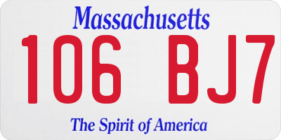 MA license plate 106BJ7