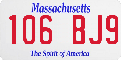MA license plate 106BJ9
