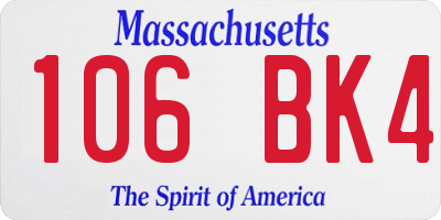 MA license plate 106BK4