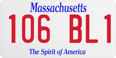 MA license plate 106BL1