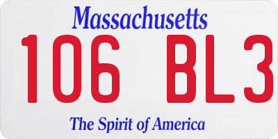 MA license plate 106BL3