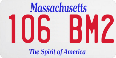 MA license plate 106BM2