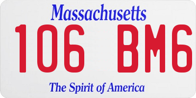 MA license plate 106BM6