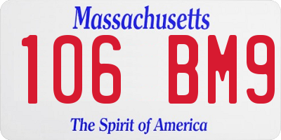 MA license plate 106BM9