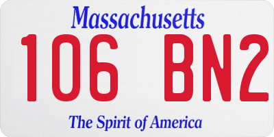 MA license plate 106BN2