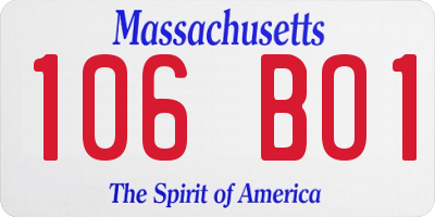MA license plate 106BO1