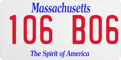 MA license plate 106BO6