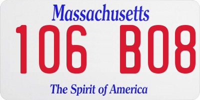 MA license plate 106BO8