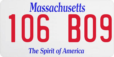 MA license plate 106BO9