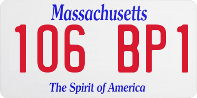 MA license plate 106BP1