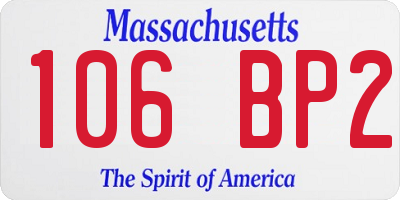 MA license plate 106BP2