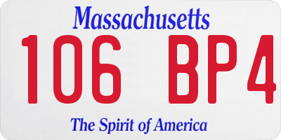 MA license plate 106BP4