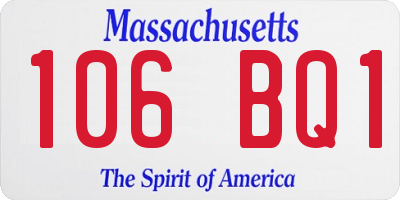 MA license plate 106BQ1