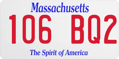 MA license plate 106BQ2