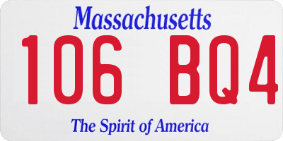 MA license plate 106BQ4