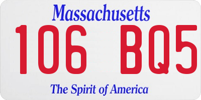 MA license plate 106BQ5