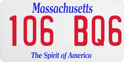 MA license plate 106BQ6