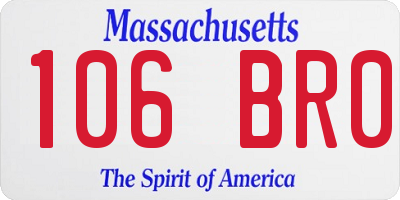 MA license plate 106BR0