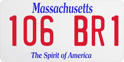 MA license plate 106BR1