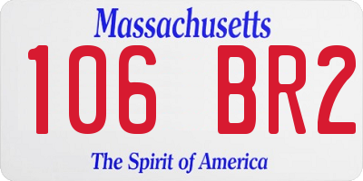 MA license plate 106BR2